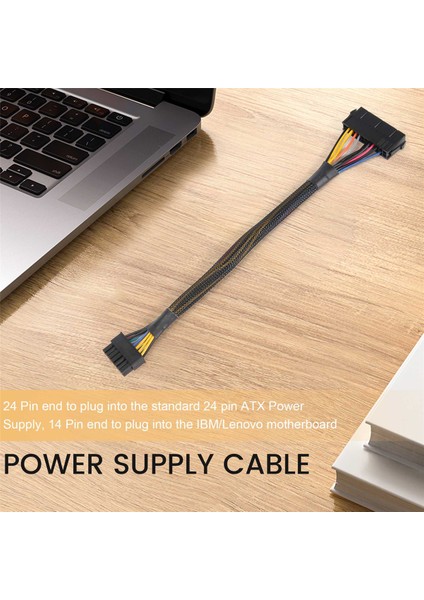 24 Pin - 14 Pin Atx Psu Ana Güç Adaptörü Örgülü Kollu Kablo, Lenovo Pc ve Sunucular Için Ibm Için 12 Inç (30 Cm) (Yurt Dışından) fırsatları