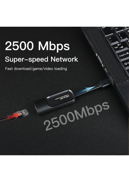 USB 3.0 - RJ45 Ethernet Lan Adaptörü 2500MBPS Gigabit Dizüstü Bilgisayar Harici Kablolu Ağ Dönüştürücü MacBook Ethernet Için (Yurt Dışından) fiyatları