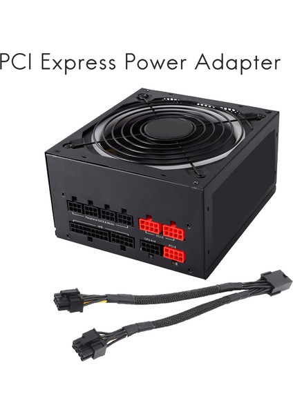 Adet Gpu Pcıe 8 Pin Dişi Çift 2x 8 Pin (6+2) Erkek Pcı Express Güç Adaptörü Örgülü Y-Splitter Uzatma Kablosu, 20 cm (Yurt Dışından)