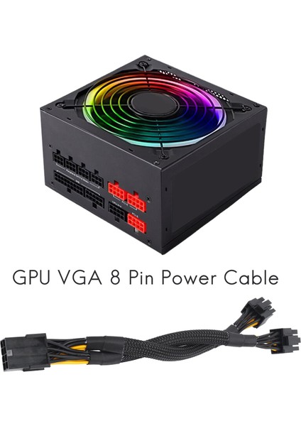 Adet Gpu Pcıe 8 Pin Dişi Çift 2x 8 Pin (6+2) Erkek Pcı Express Güç Adaptörü Örgülü Y-Splitter Uzatma Kablosu, 20 cm (Yurt Dışından)