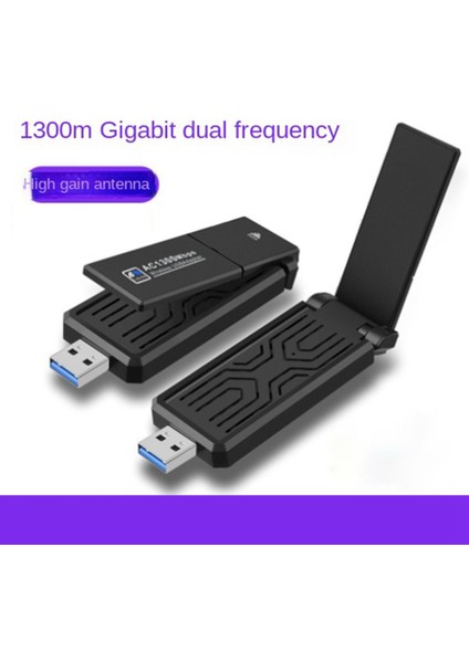 1300 Mbps Usb3.0 Wifi Adaptörü Çift Bant 2.4g 5 Ghz Kablosuz Adaptör Anten USB Ethernet Ağ Kartı Alıcısı Pc Için (Yurt Dışından) fiyatları