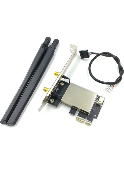 Ngff M2 Kablosuz Kart Pcı-E Pcie Masaüstü Bluetooth Dönüştürücü Adaptör Için 2 Ac Anten ile Intel AX200 9260AC 8265NGW (Yurt Dışından)