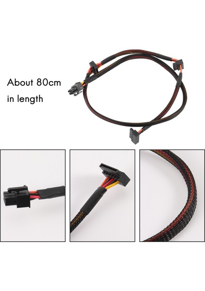 Antec Np Tp Eco Serisi Için Modüler Psu 6pin - 3 Bağlantı Noktalı Sata Güç Kablosu 18AWG Tel 80CM (Yurt Dışından) modelleri
