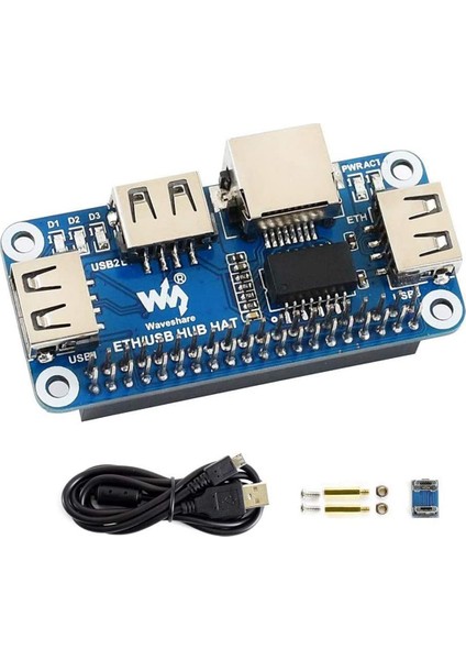 Waveshare 5V RJ45 Ethernet USB Hub Modülü Hat Genişletme Kartı Kalkanı Başlangıç Seti Rpı Raspberry Pi Zero W Wh 2W 2 3b Plus (Yurt Dışından)