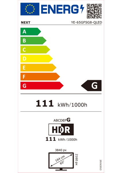 YE-65GFSG8 65" 165 Ekran 4K Ultra HD Google QLED TV