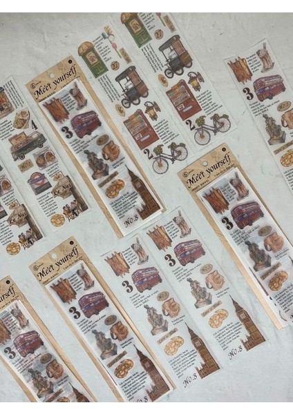 Meet Yourself Seyahat Temalı Mottolu 6 Yaprak Kâğıt Sticker/çıkartma /scrapbook