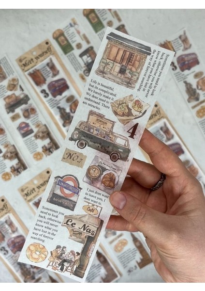 Meet Yourself Seyahat Temalı Mottolu 6 Yaprak Kâğıt Sticker/çıkartma /scrapbook