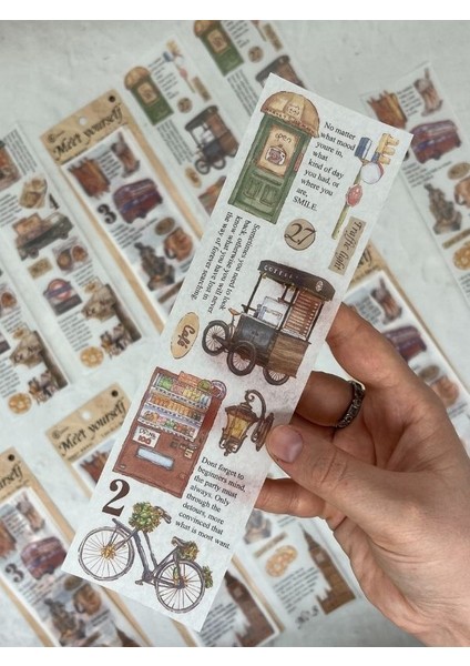 Meet Yourself Seyahat Temalı Mottolu 6 Yaprak Kâğıt Sticker/çıkartma /scrapbook