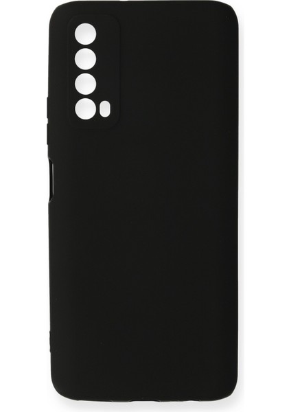 Huawei P Smart 2021 Kılıf Slikon Kılıf Düz Renk Kılıf Koruyucu Kılıf - Siyah