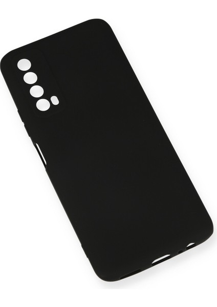 Huawei P Smart 2021 Kılıf Slikon Kılıf Düz Renk Kılıf Koruyucu Kılıf - Siyah