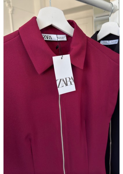 Sıfır Kol Yakalı Marka Elbise- Bordo fiyatları