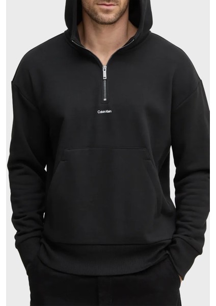 Pamuklu Regular Fit Yarım Fermuarlı Kapüşonlu Sweat K10K113762BEH Erkek Sweat K10K113762 Beh