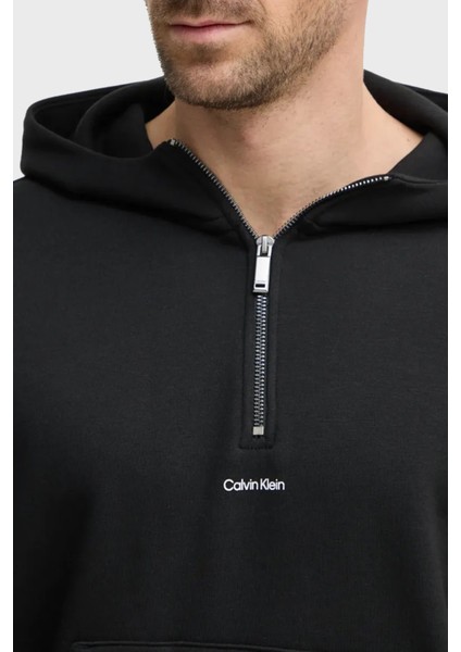 Pamuklu Regular Fit Yarım Fermuarlı Kapüşonlu Sweat K10K113762BEH Erkek Sweat K10K113762 Beh