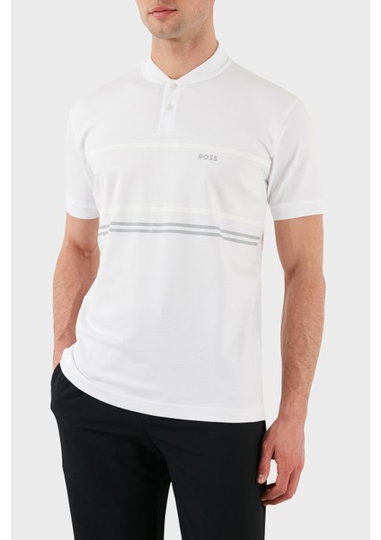 Şeritli Pamuk Regular Fit Düğmeli Kolej Yaka T Shirt Erkek T Shirt 50512996 100 fırsatları