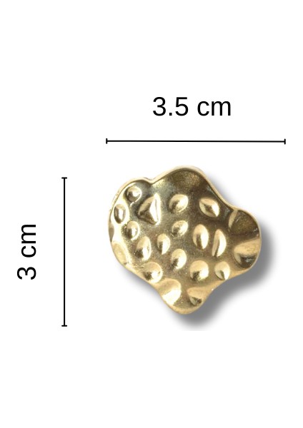 Yuvarlak Dokulu Asimetrik Gold Broş