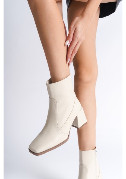 Kadın Bot Yandan Fermuarlı Suni Deri Kalın Topuklu Günlük Kullanım için Şık Tasarım fiyatları