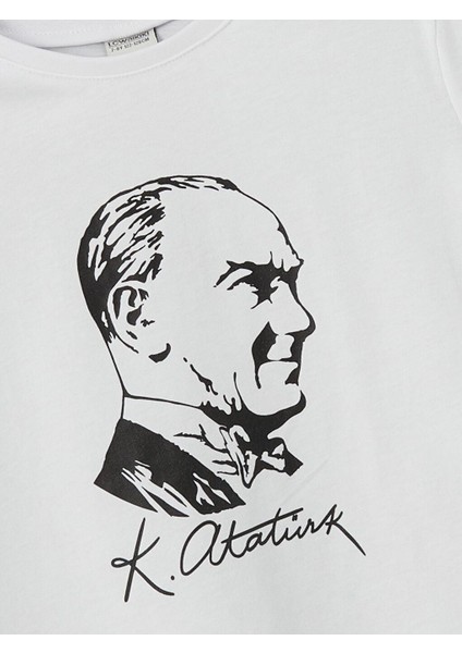 Bisiklet Yaka Atatürk Baskılı Kız Çocuk Tişört fiyatları