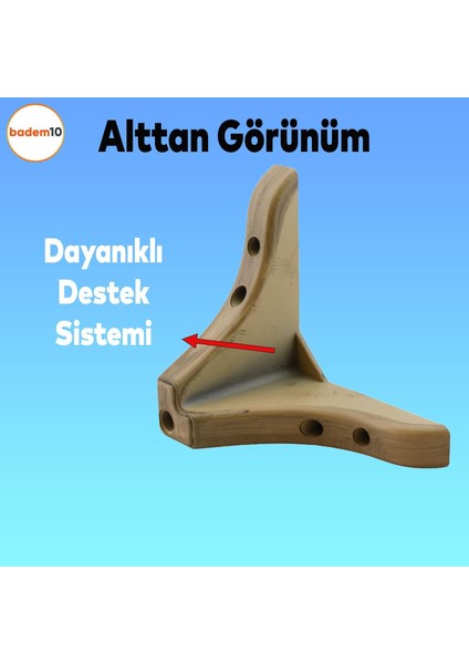 (4 Adet) Bellona Rose 9.5 cm Açık Kahverengi Mobilya Kanepe Koltuk Koltuk Ayağı Ayakları