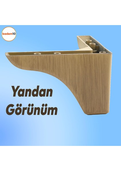 (4 Adet) Bellona Rose 9.5 cm Açık Kahverengi Mobilya Kanepe Koltuk Koltuk Ayağı Ayakları