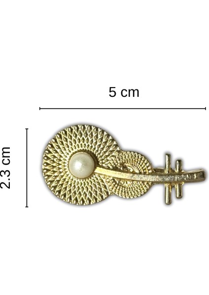 İncili Dokulu Yuvarlak Broş