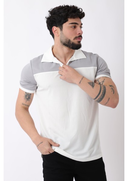 Parçalı Apaç Yaka Tişört Js C-007_30415
