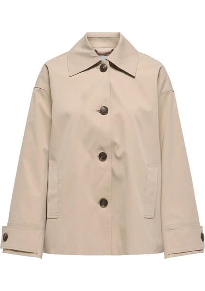 Kadın Onleja Ayarlanabilir Manşetli Düğmeli Kısa Ceket 15336404 Bej