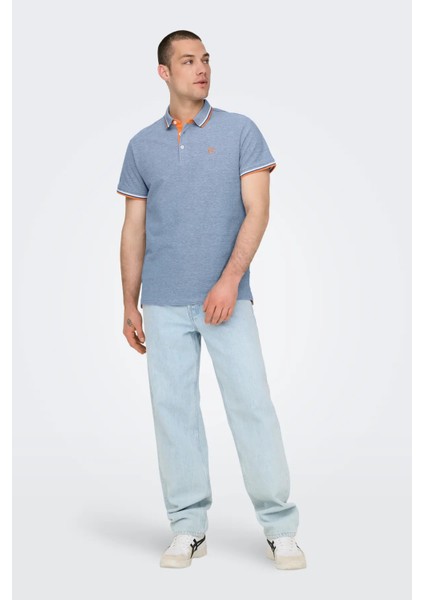 Erkek Onsfletcher Polo Yaka %100 Pamuk T-Shirt 22024827 Mavi modelleri