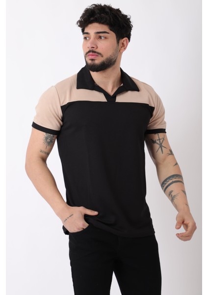 Parçalı Apaç Yaka Tişört Js C-007_30415