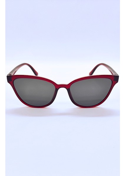 Retro Cateye Bordo Çerçeveli Kadın Güneş Gözlüğü fırsatları