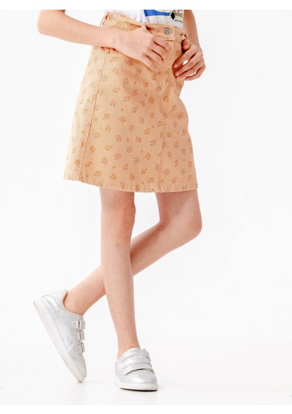 Kız Çocuk Çiçekli Keten Etek 2608 modelleri