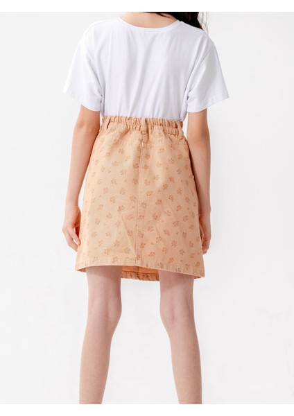 Kız Çocuk Çiçekli Keten Etek 2608 fırsatları