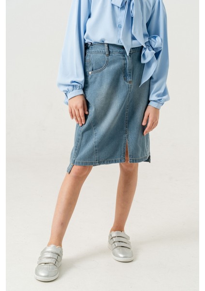 Kız Çocuk Arkası Uzun Kot Etek 2952