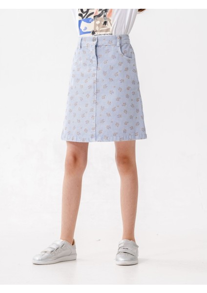 Kız Çocuk Çiçekli Keten Etek 2608 modelleri