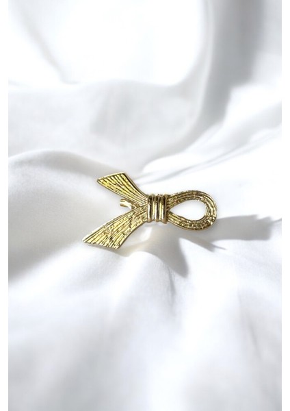 Metal Gold Fiyonk Broş