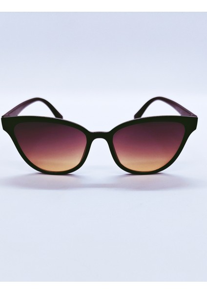 Retro Cateye Çerçeve, Degrade Camlı Kadın Güneş Gözlüğü