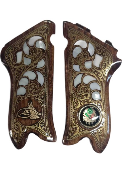 Luger P08 Makaralı Parabellum Ahşap Telkari Kabze