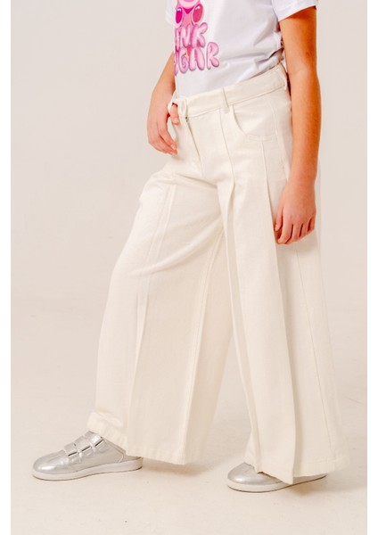 Kız Çocuk Pileli Geniş Keten Pantolon 2573 fiyatları