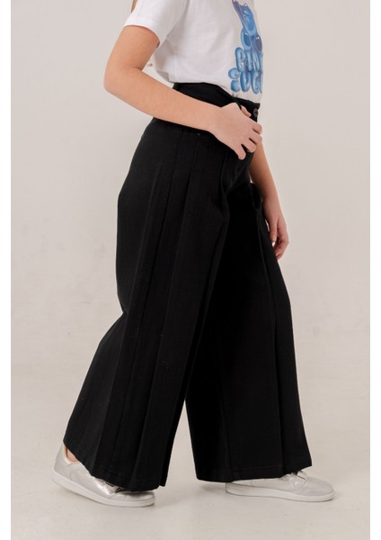 Kız Çocuk Pileli Geniş Keten Pantolon 2573 fiyatları