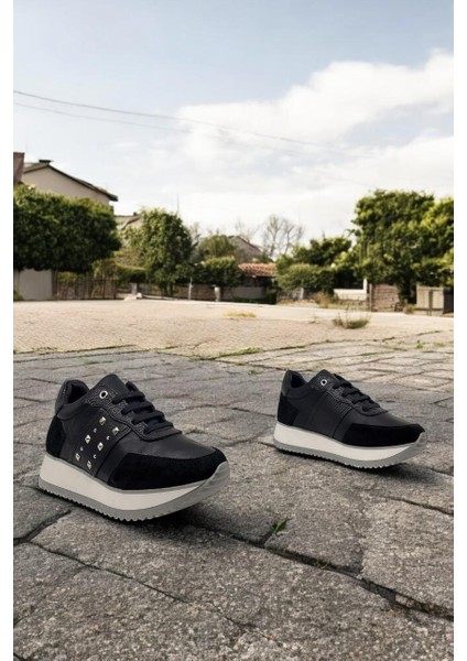 D25YA-560 Siyah Kadın Sneaker Deri Tam Ortopedik Casual Günlük Ayakkabı fırsatları