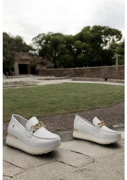 D25YA-3510 Beyaz Deri Tam Ortopedik Kadın Casual Günlük Ayakkabı fırsatları