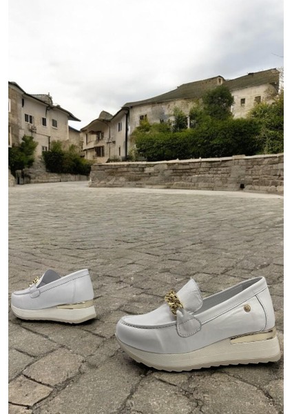 D25YA-3510 Beyaz Deri Tam Ortopedik Kadın Casual Günlük Ayakkabı indirimleri