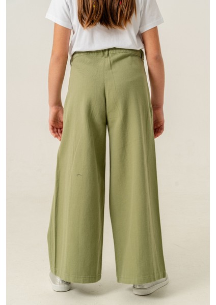 Kız Çocuk Pileli Geniş Keten Pantolon 2573 fiyatları