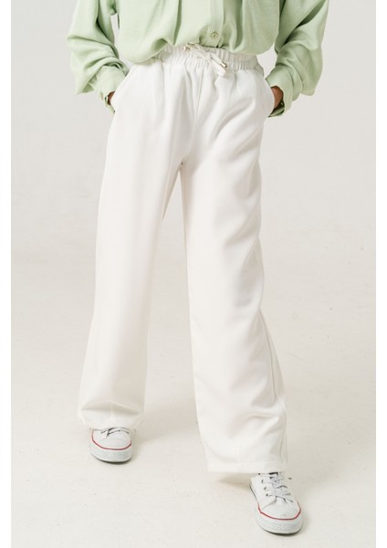 Kız Çocuk Paça Pensli Keten Pantolon 2566