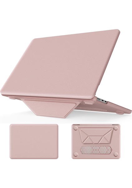 Apple MacBook Air 13.6 M2 Çipli 2022 Katlanabilir Standlı Deri Görünümlü Business Design Kapak Kılıf A2681