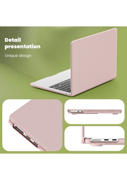 Apple MacBook Air 13.6 M2 Çipli 2022 Katlanabilir Standlı Deri Görünümlü Business Design Kapak Kılıf A2681