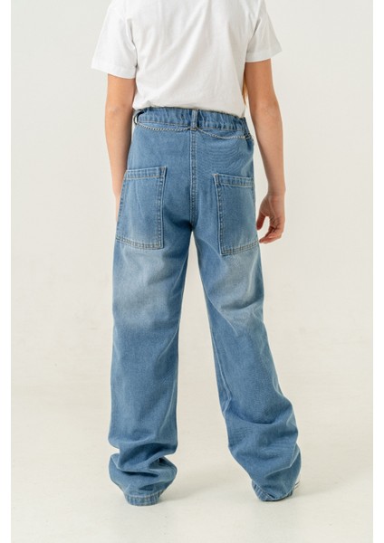 Kız Çocuk Paça Katlı Kot Pantolon 2184 fırsatları