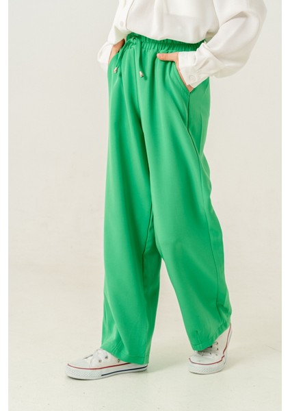 Kız Çocuk Paça Pensli Keten Pantolon 2566 fiyatları