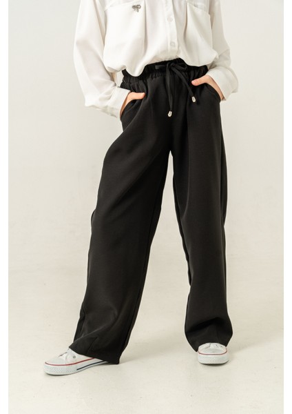 Kız Çocuk Paça Pensli Keten Pantolon 2566