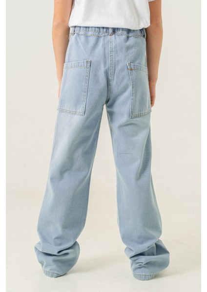 Kız Çocuk Paça Katlı Kot Pantolon 2184 modelleri