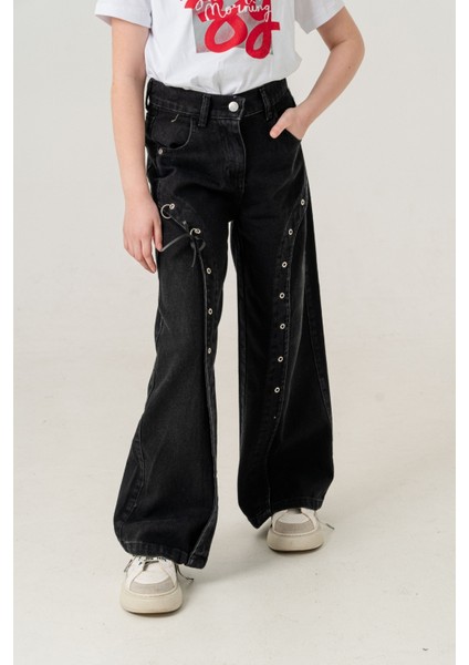 Kız Çocuk Ön Kuşgözlü Kot Pantolon 2182